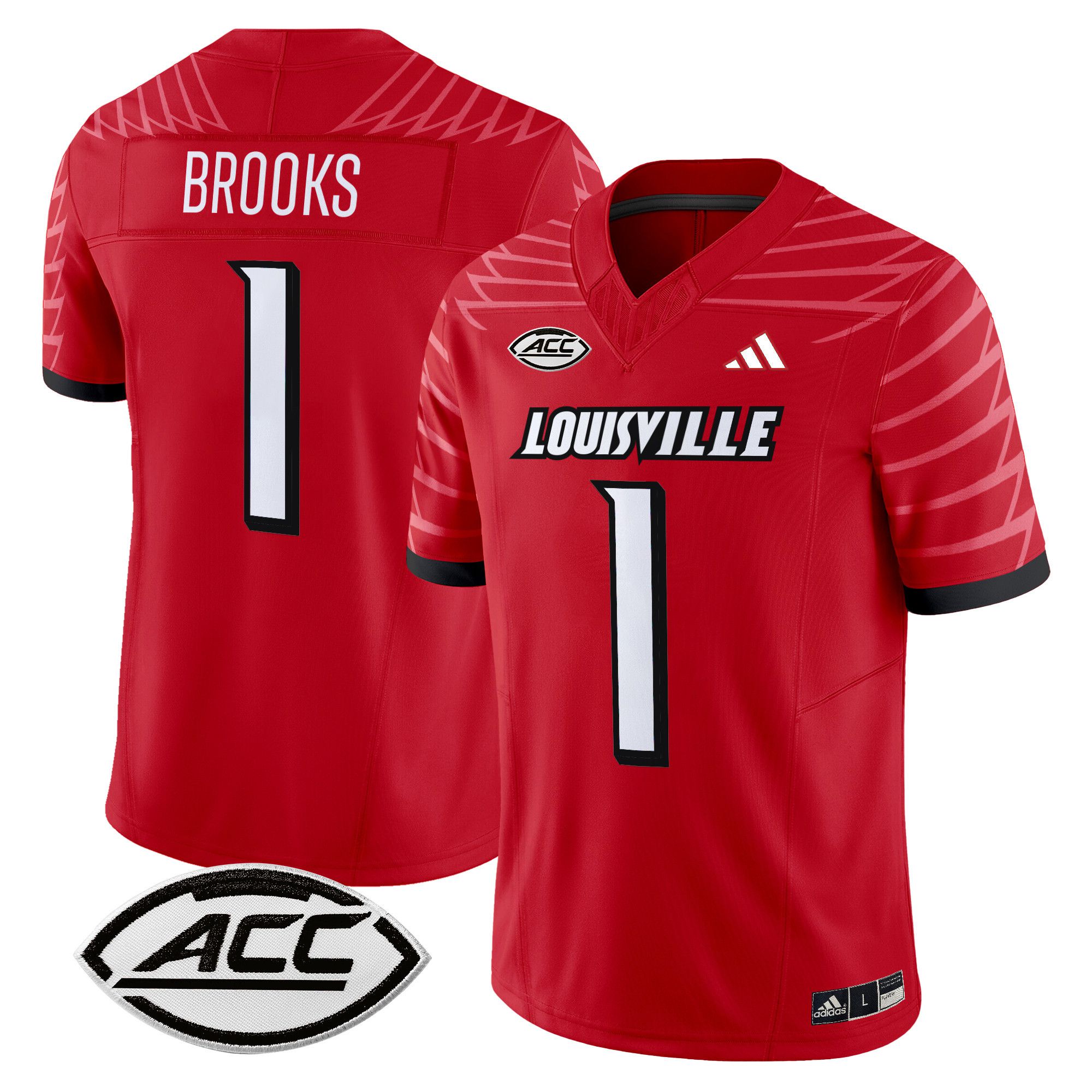 Men Louisville Cardinals #1 Brooks Red 2024 Vapor Limited NCAA Jersey style 1